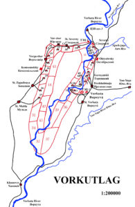 Map of Vorkuta Gulag and the surrounding area