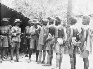 Soldiers of the British Indian Army receiving inoculations, Mesopotamia 1916