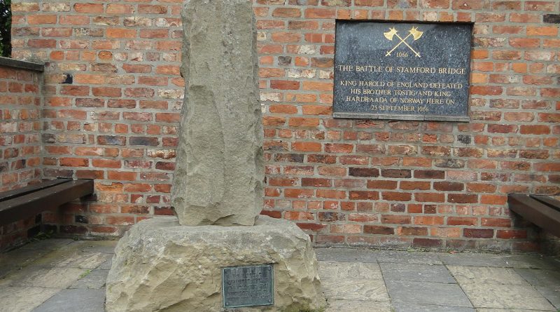 Battle of Stamford Bridge Memorial. New finds may reveal the exact location of the battlefield